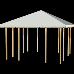 Pergolaer Og Markiser^Plus Pavillon 1 åben modul med sort tagdug trykimprægneret