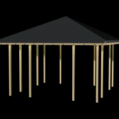 Pergolaer Og Markiser^Plus Pavillon 1 åben modul med sort tagdug trykimprægneret