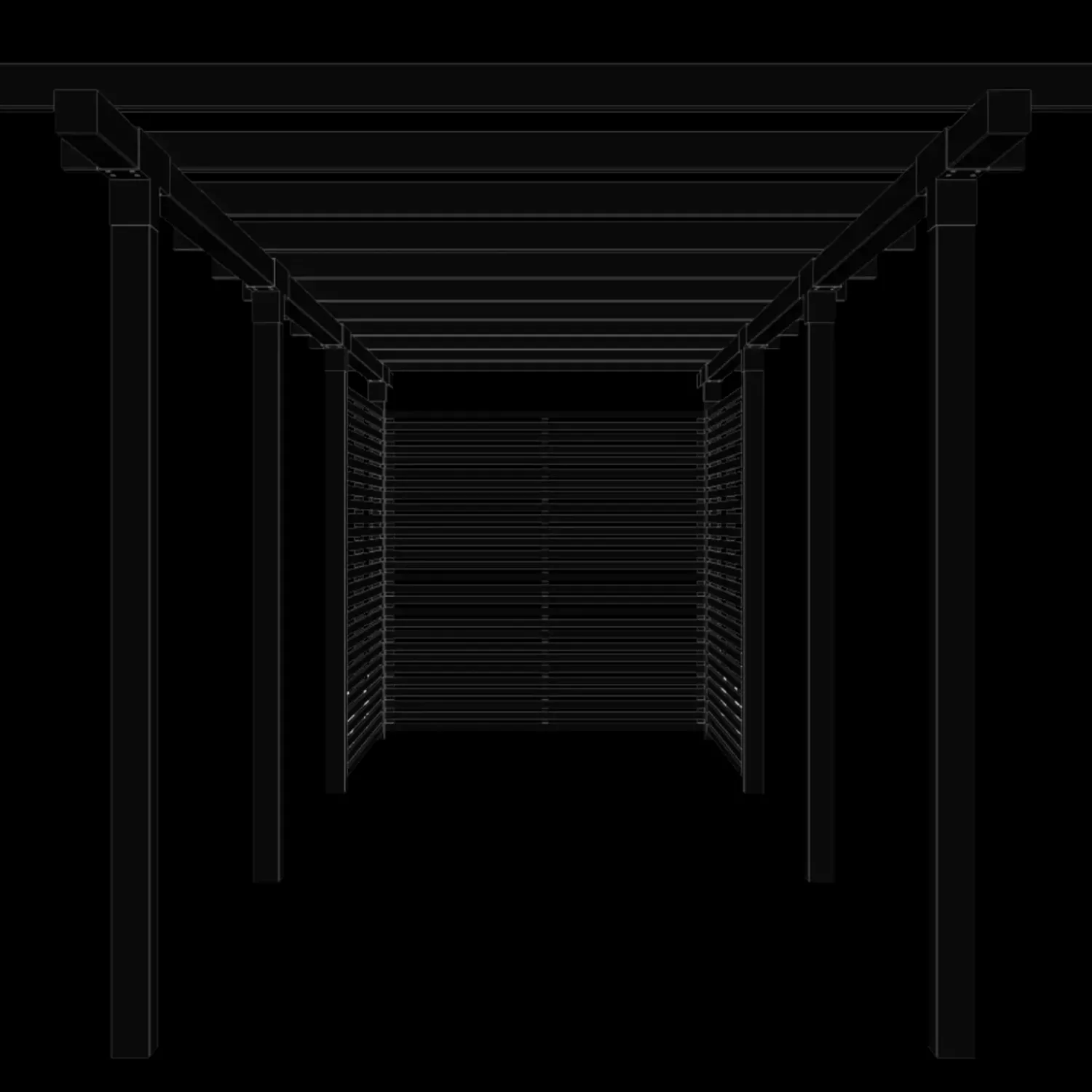 Plus Pergola dobbelt 3 moduler m/Tokyo hegn sort