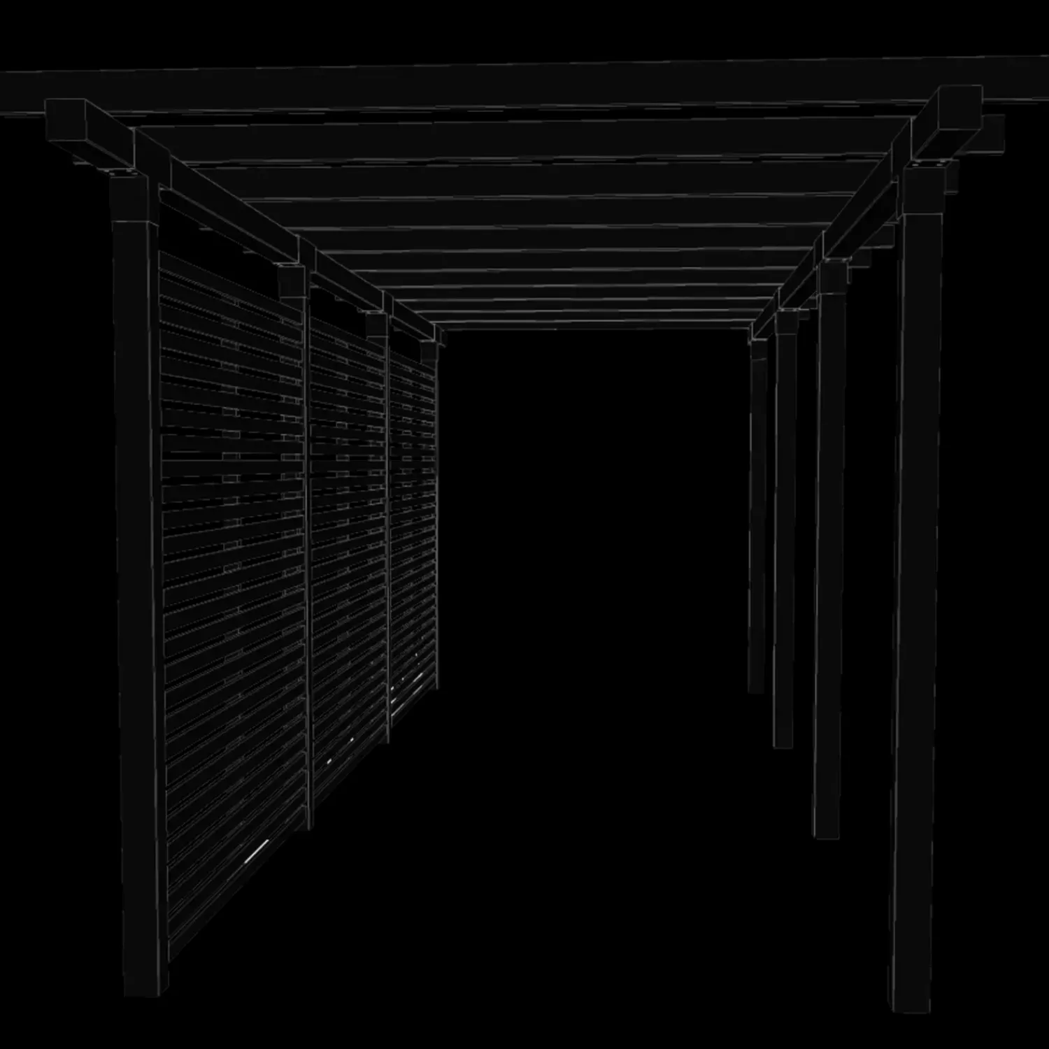 Plus Pergola dobbelt 3 moduler m/Tokyo hegn sort