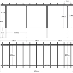 Sale Plus pergola dobbelt 3 moduler sort