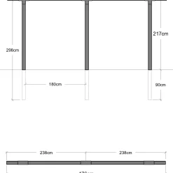Clearance Plus pergola forlængermodul enkelt 2 moduler