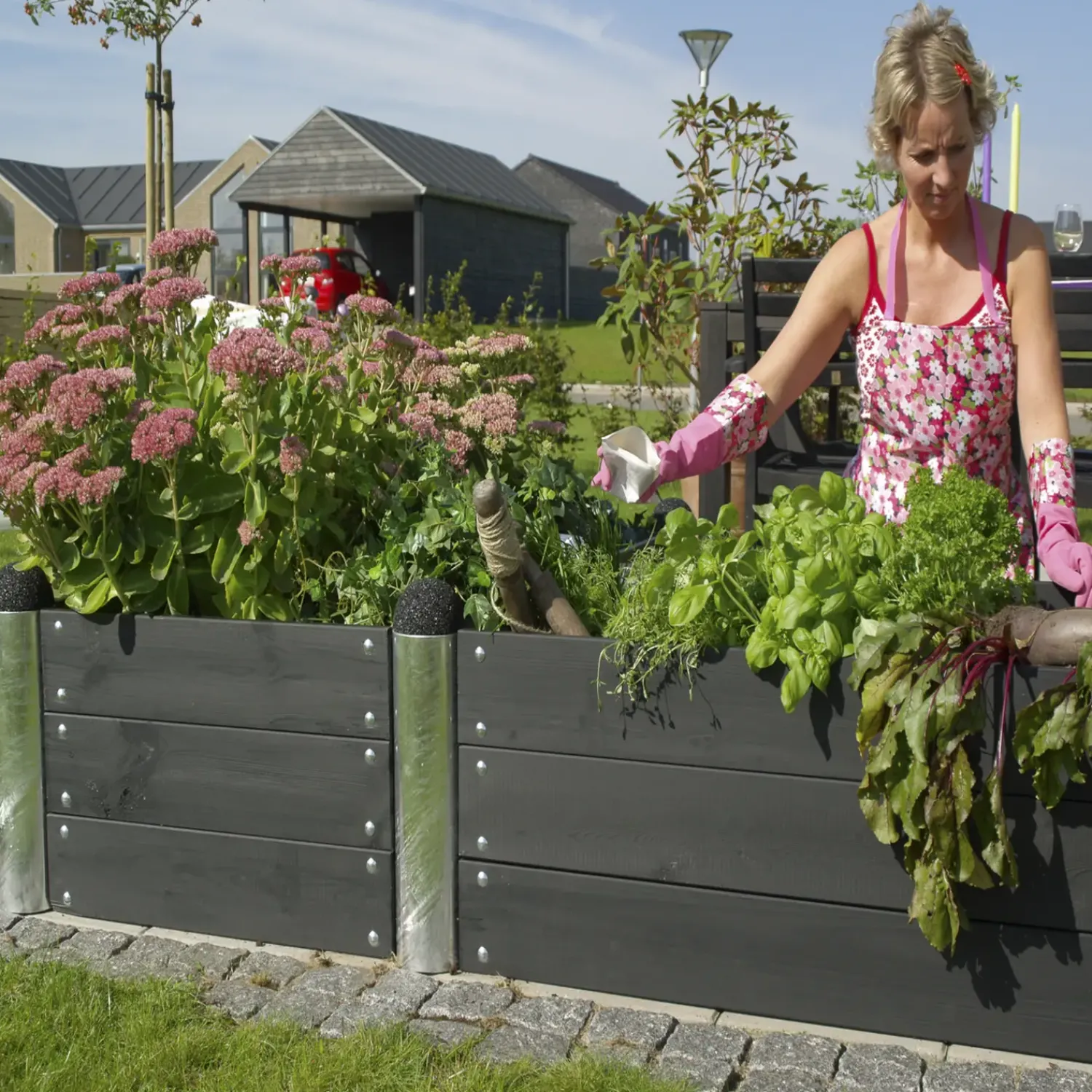 Plus Bord- Og Bænkesæt^PIPE kompositplanker 60 cm 4 stk skifergrå