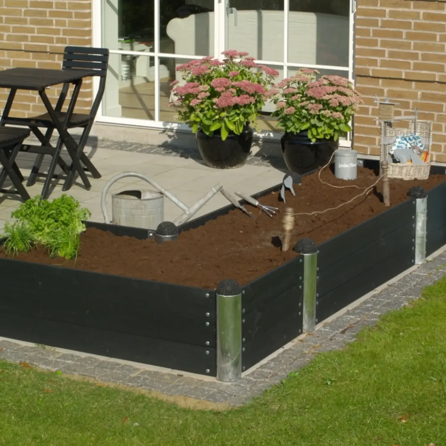 Plus Bord- Og Bænkesæt^PIPE kompositplanker 60 cm 4 stk skifergrå