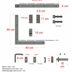 New Plus Plank enkeltlåge inkl. beslag 100×163 cm Sort