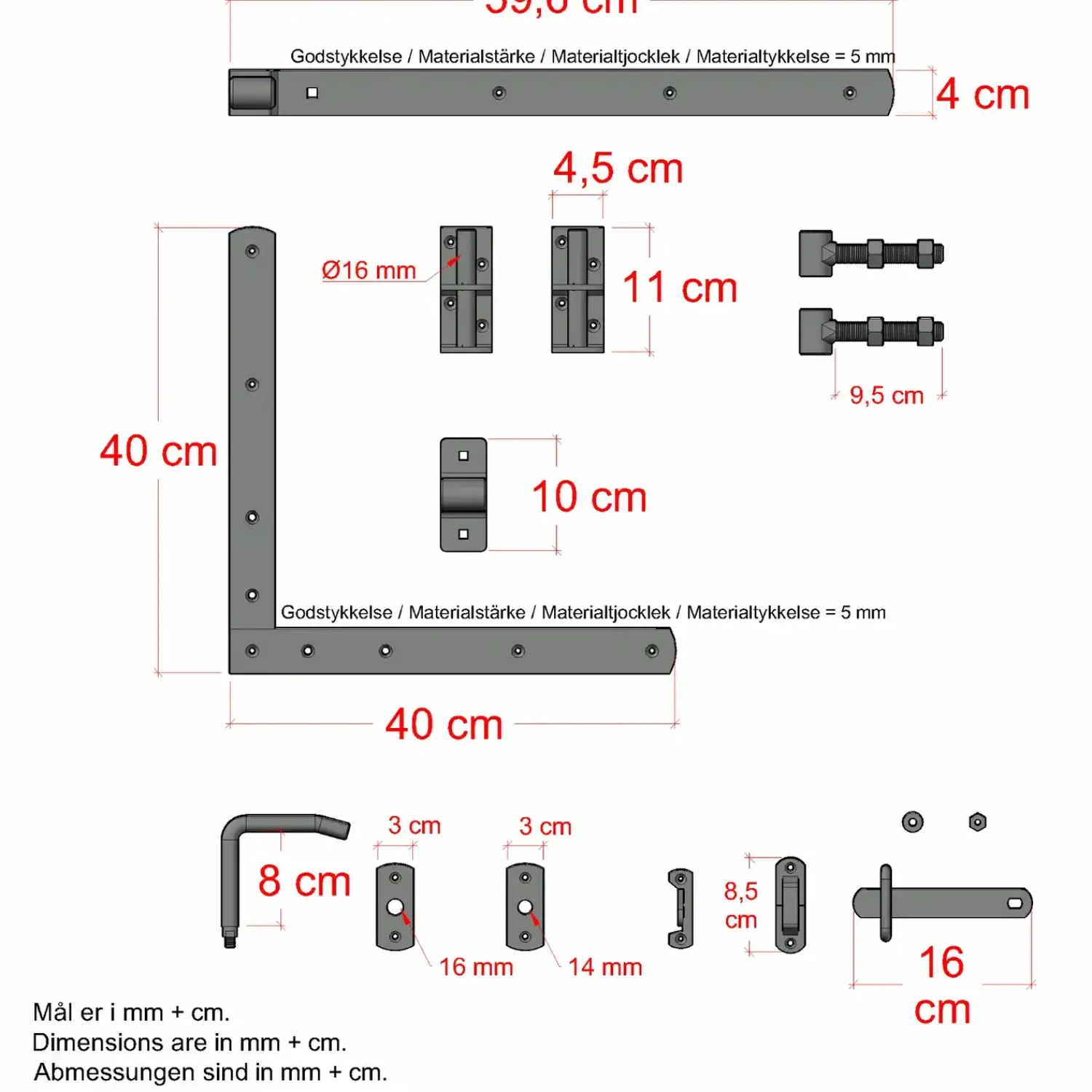 Clearance Plus Plank enkeltlåge inkl. beslag 100×125 cm