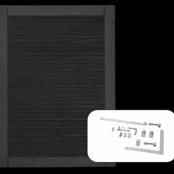 Plus Havelåger^Plank enkeltlåge inkl. beslag 100×125 cm Sort