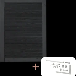 Clearance Plus Plank enkeltlåge inkl. beslag 100x125 cm sort