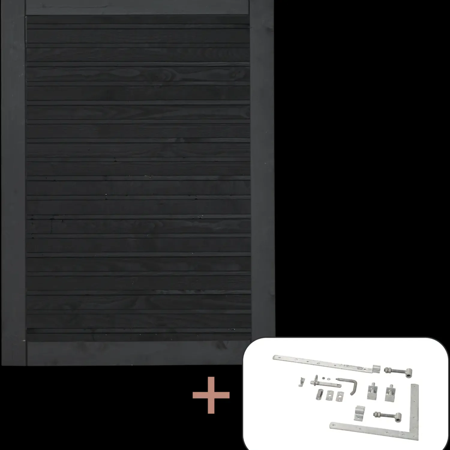 Clearance Plus Plank enkeltlåge inkl. beslag 100x125 cm sort