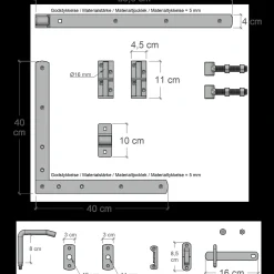 Clearance Plus Plank enkeltlåge inkl. beslag 100x125 cm sort