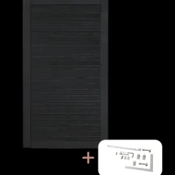 Clearance Plus Plank enkeltlåge inkl. beslag 100x125 cm sort