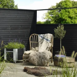 Plus Træhegn^Plank Profilhegn 174×129 cm Sort