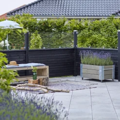 Outlet Plus Plank profilhegn inkl. glas 174x125 cm sort