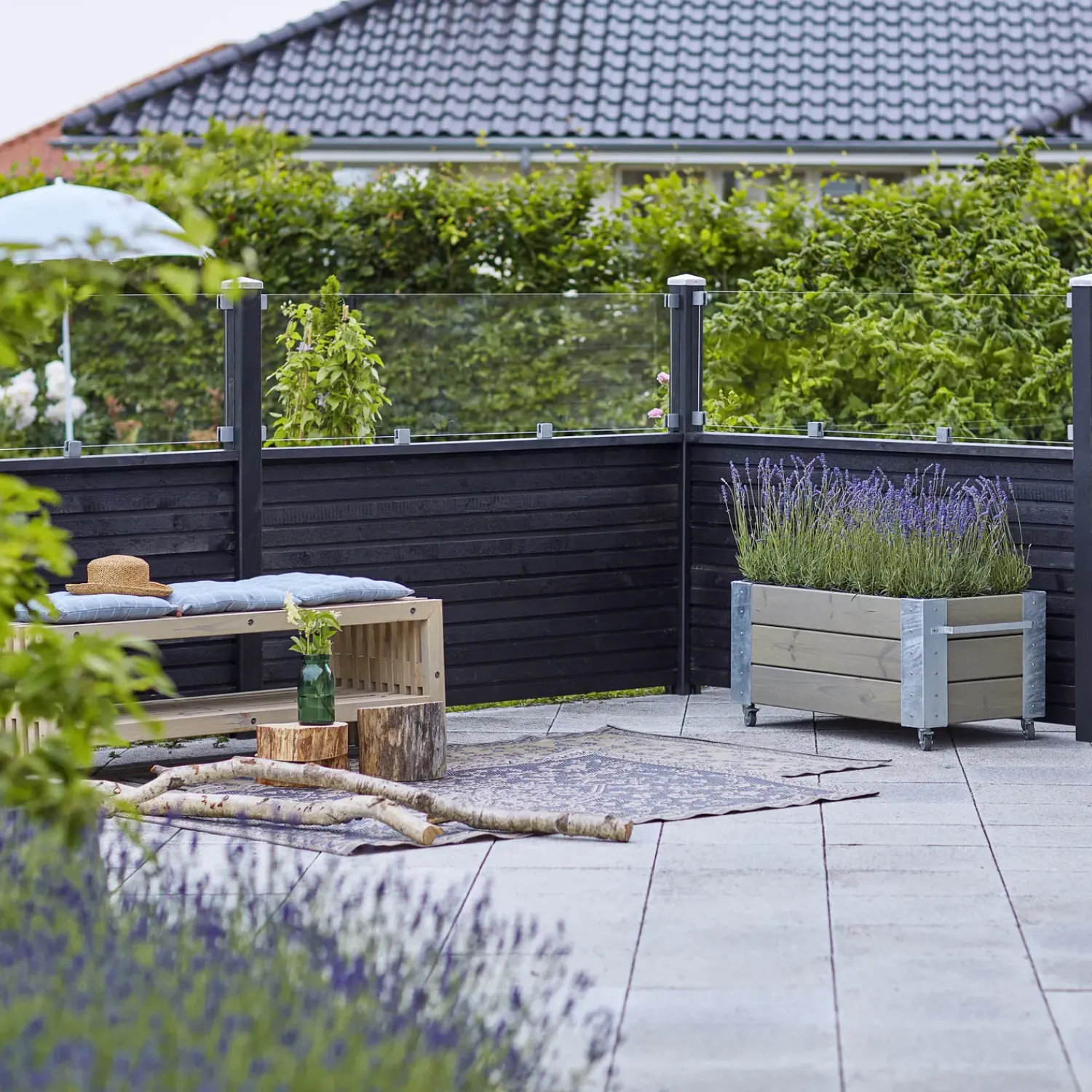 Outlet Plus Plank profilhegn inkl. glas 174x125 cm sort