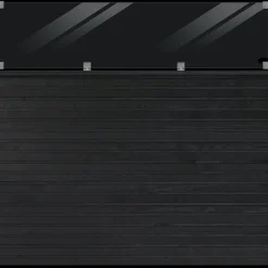 Plus Stål- Og Glashegn^Plank Profilhegn m/glas 174×163 cm Sort