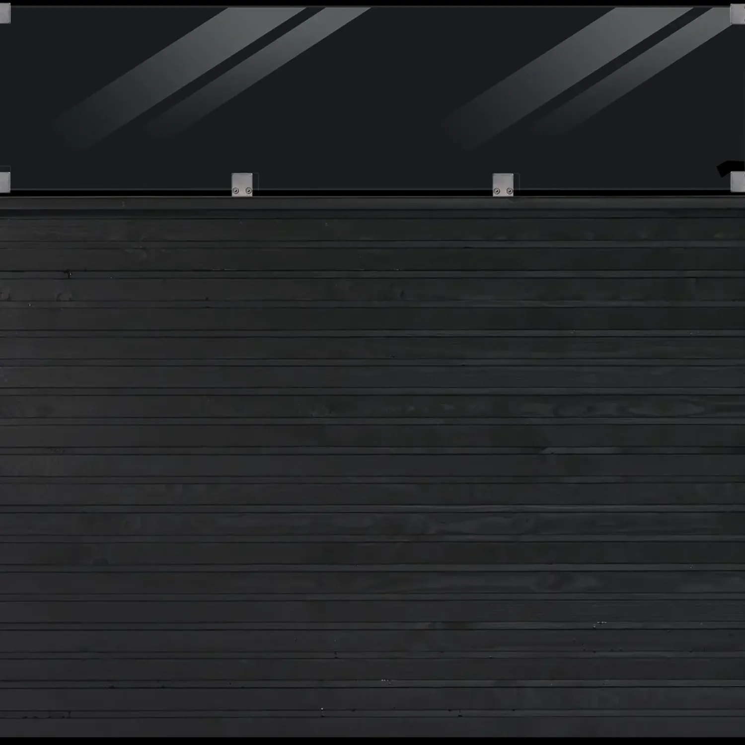 Plus Stål- Og Glashegn^Plank Profilhegn m/glas 174×163 cm Sort