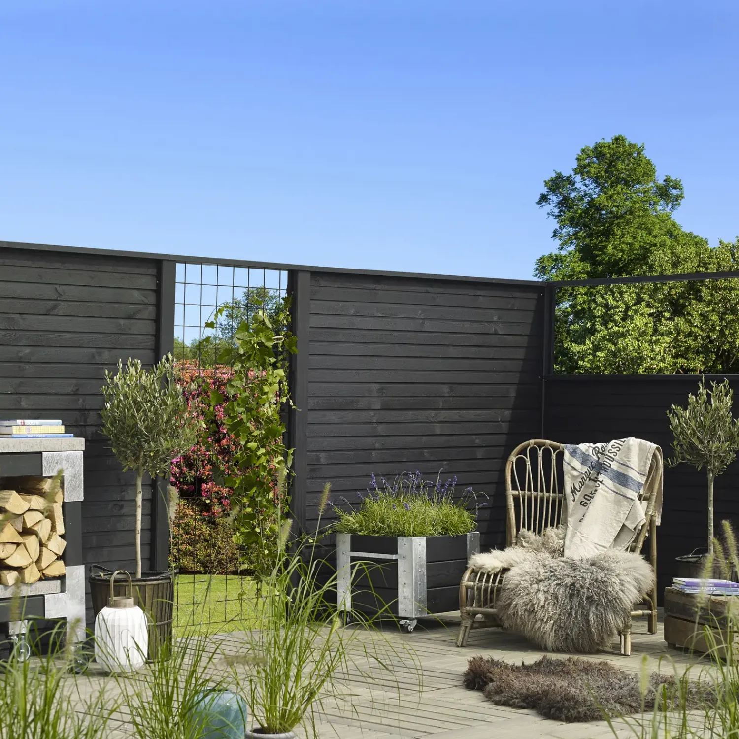 Hot Plus Plank profilhegn 174x91 cm sort