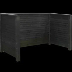 Plus Renovationsskjuler^Plank renovationsskjuler m/træstolper til nedgravning 108x194 cm sort