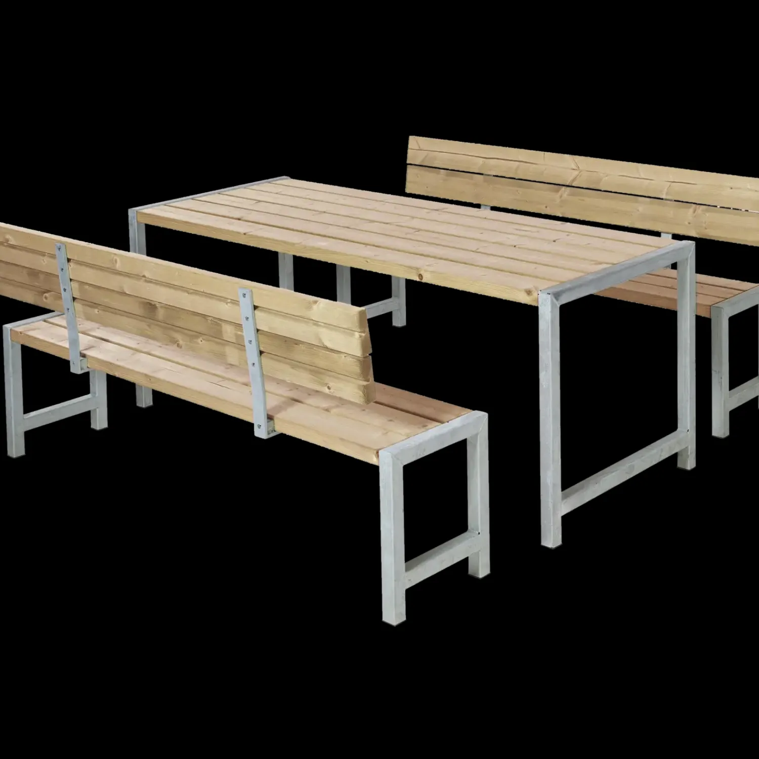 Plus Bord- Og Bænkesæt^Plankesæt m/2 ryglæn 186 cm ThermoWood®