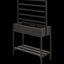 Discount Plus Plantekasse på ben m/espalier 88x37x137 cm Grundmalet sort