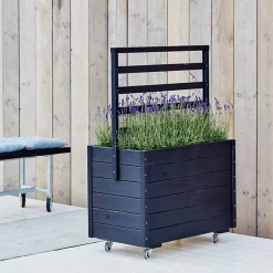 Sale Plus Plantekasse 88x48x66 cm inkl. hjul Grundmalet sort
