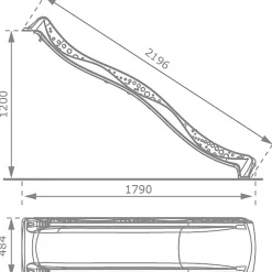 Børn Plus Legetårne^plast rutsjebane gråsort 220 cm