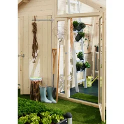 Plus Mellem Drivhuse 4-10 M²|Redskabsskure I Træ^redskabsrum/drivhus ubehandlet 6,6 m²