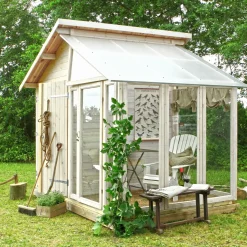 Plus Mellem Drivhuse 4-10 M²|Redskabsskure I Træ^redskabsrum/drivhus ubehandlet 6,6 m²