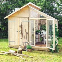Plus Mellem Drivhuse 4-10 M²|Redskabsskure I Træ^redskabsrum/drivhus ubehandlet 6,6 m²