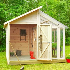 Plus Mellem Drivhuse 4-10 M²|Redskabsskure I Træ^redskabsrum/drivhus ubehandlet 6,6 m²