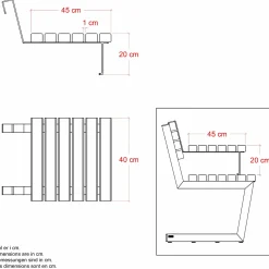Plus Bord- Og Bænkesæt^Relax hængebord 40 cm ThermoWood®