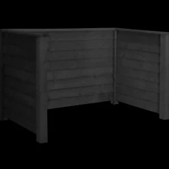 Plus Renovationsskjuler^Renovationsskjul Klink Profil sort m/træstolper til nedgravning Sort