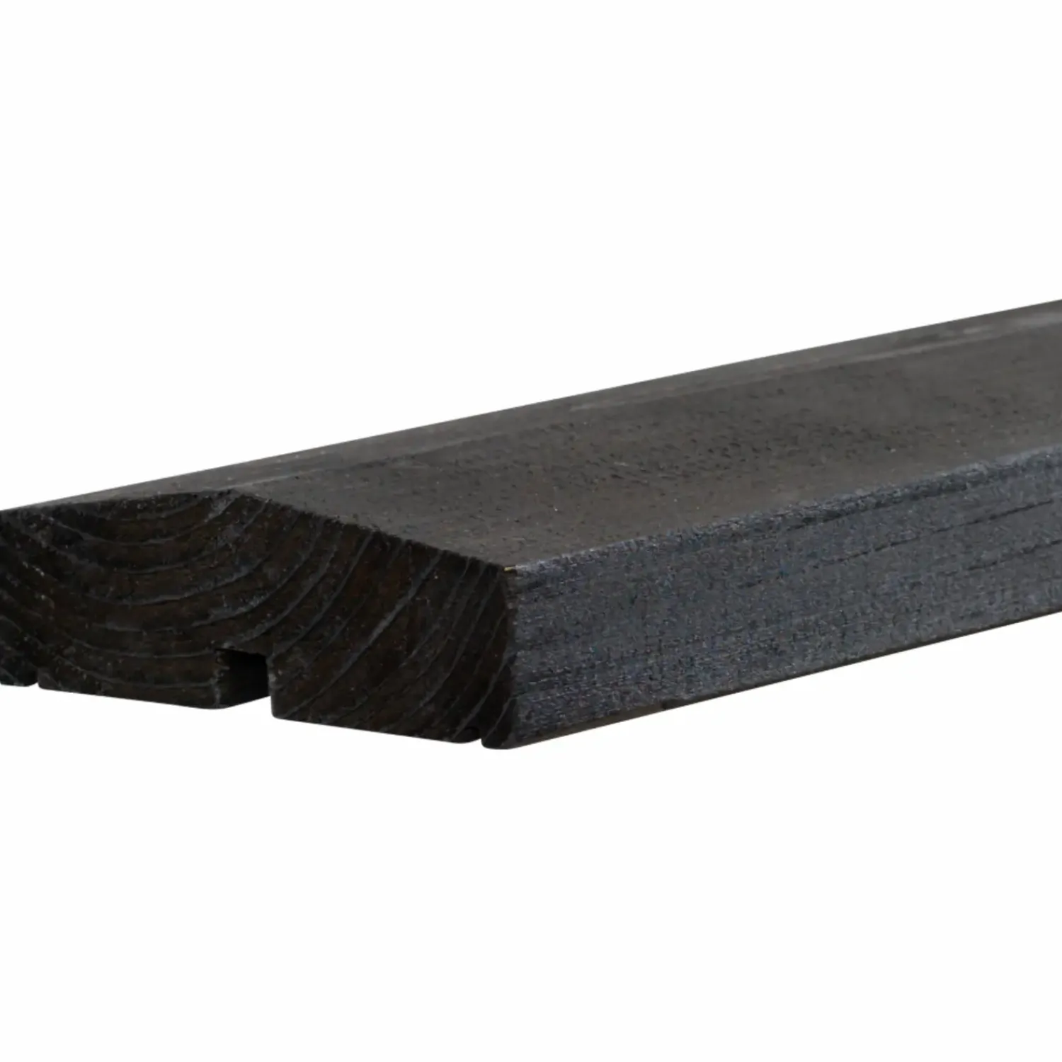 Plus Renovationsskjuler^Renovationsskjul Klink Profil sort m/træstolper til nedgravning Sort