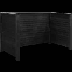 Plus Renovationsskjuler^Renovationsskjul Plank Profil sort m/træstolper til nedgravning Sort