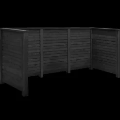 Plus Renovationsskjuler^Renovationsskjul Plank Profil sort m/træstolper til nedgravning Sort