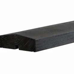 Plus Renovationsskjuler^Renovationsskjul Plank Profil sort m/træstolper til nedgravning Sort