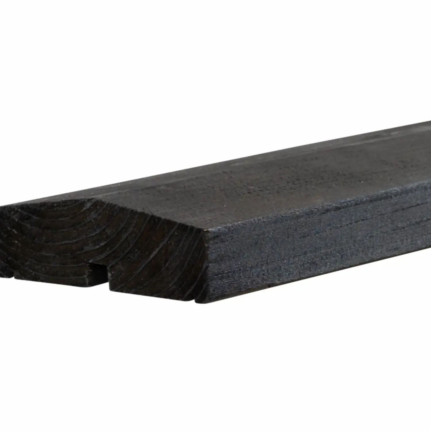 Plus Renovationsskjuler^Renovationsskjul Plank Profil sort m/træstolper til nedgravning Sort