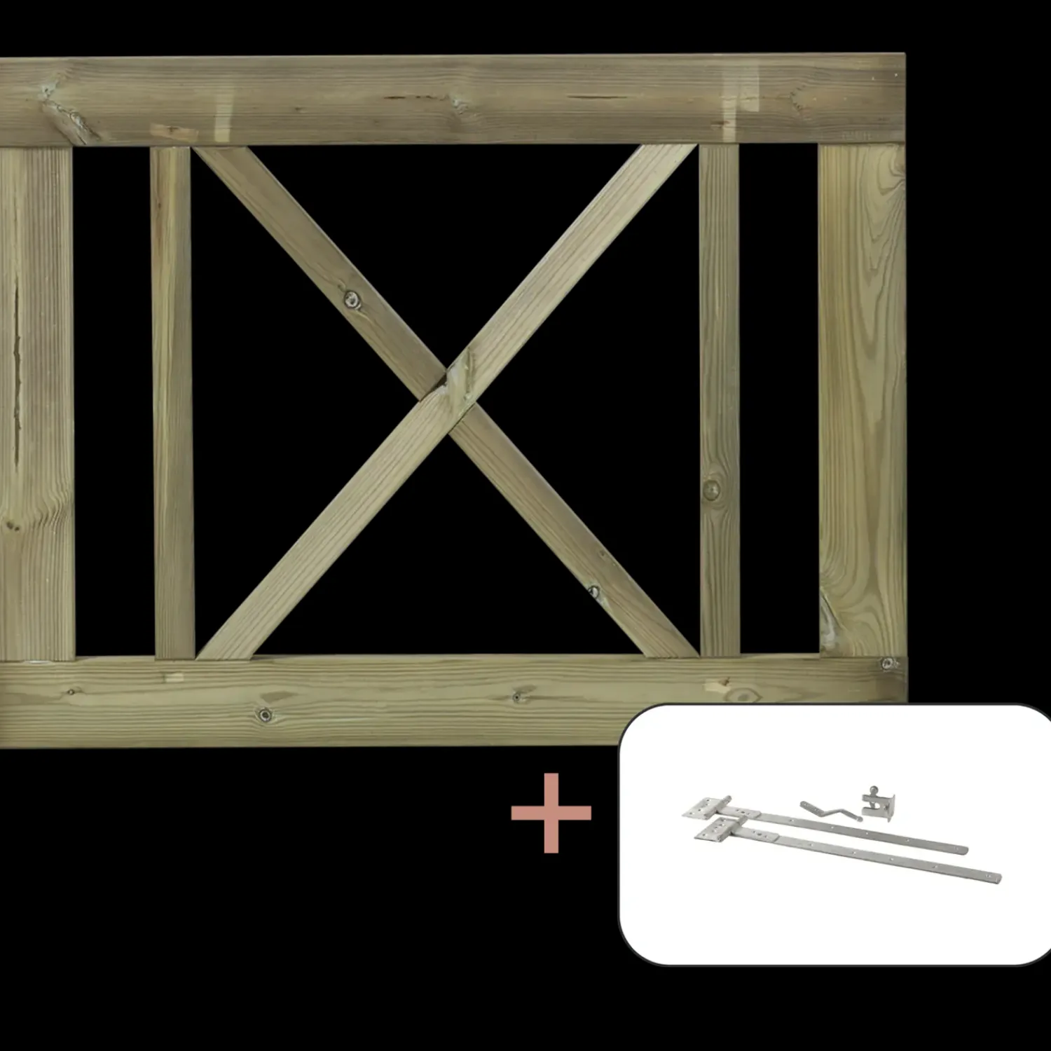 Plus Havelåger^Rom enkeltlåge inkl. beslag 100x75 cm trykimprægneret