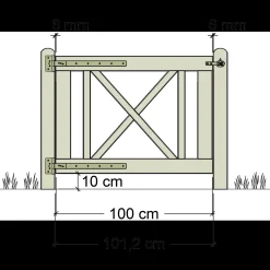 Plus Havelåger^Rom enkeltlåge inkl. beslag 100x75 cm trykimprægneret
