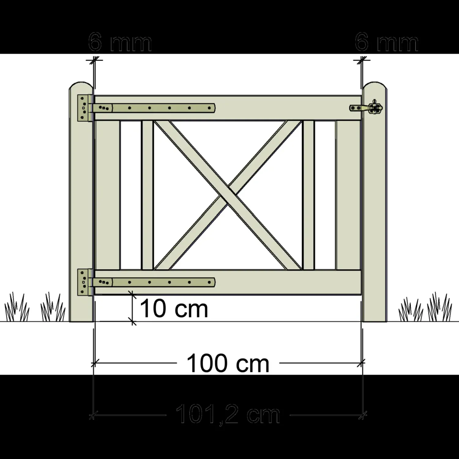 Plus Havelåger^Rom enkeltlåge inkl. beslag 100x75 cm trykimprægneret