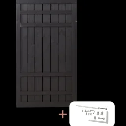 Hot Plus Rustik enkeltlåge inkl. beslag 100x138 cm sort