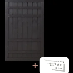 Hot Plus Rustik enkeltlåge inkl. beslag 100x138 cm sort