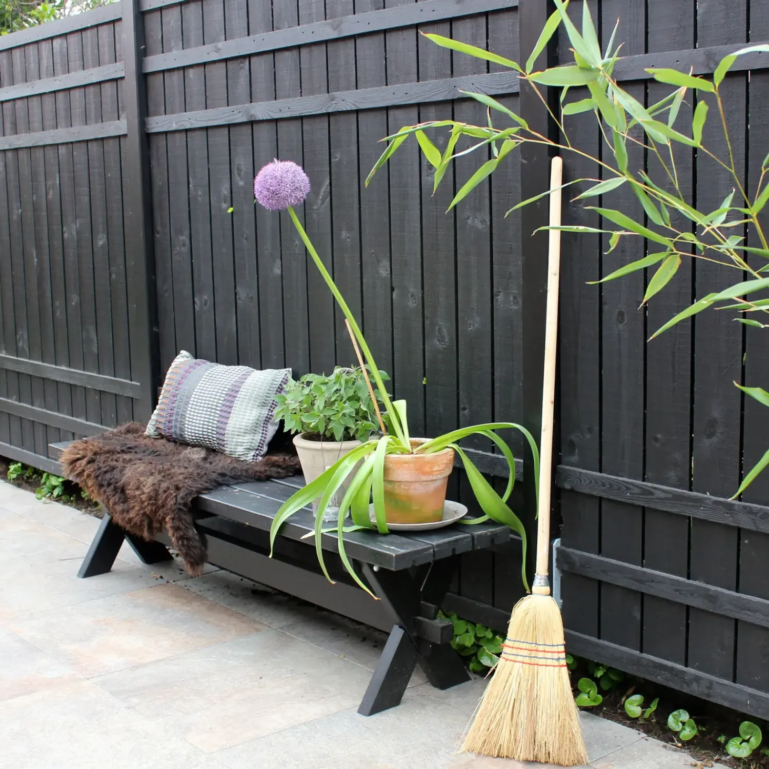 Discount Plus Rustik hegn 180x138 cm sort