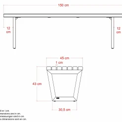 Clearance Plus Siesta Living bænk/bord 150 cm