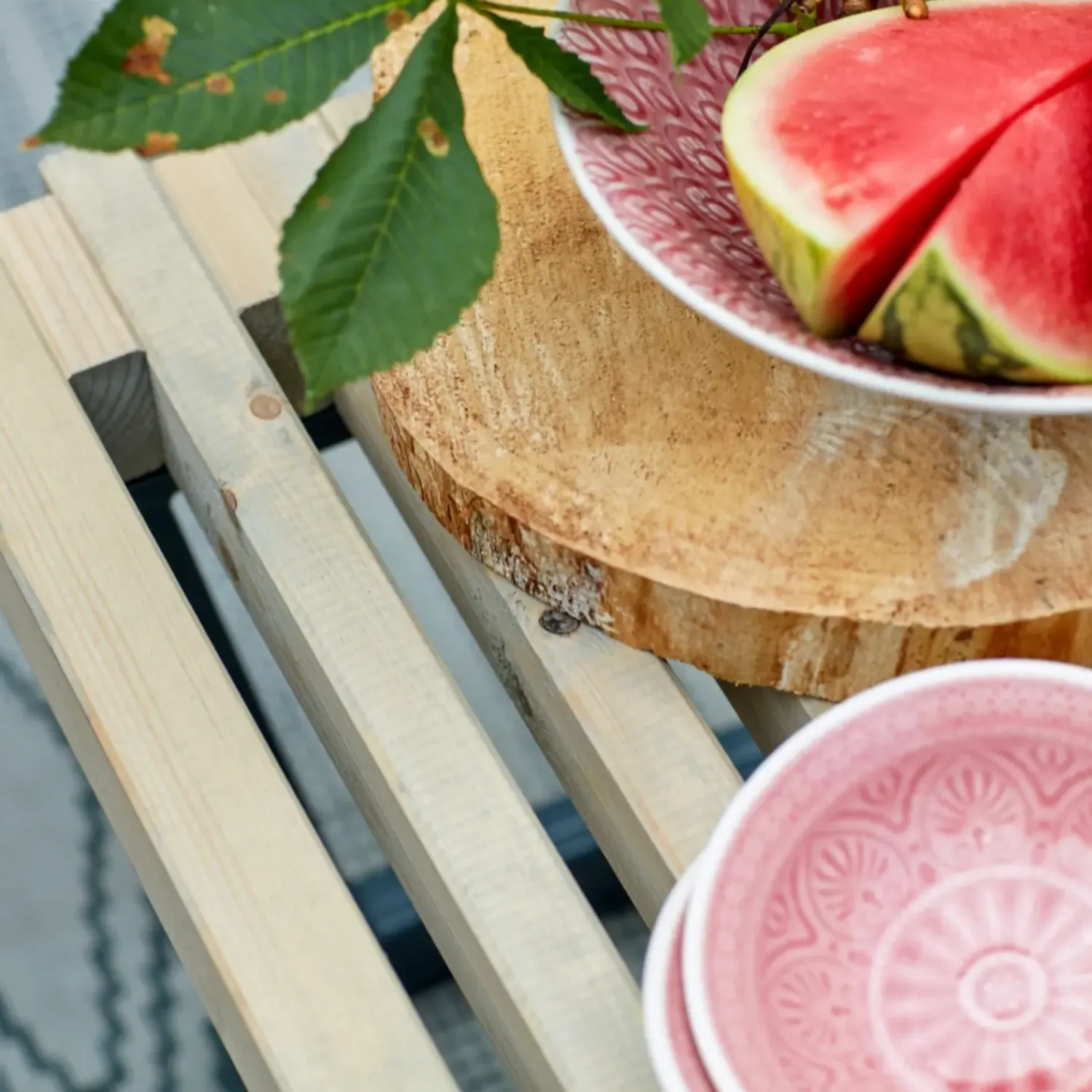 Plus Bord- Og Bænkesæt^Siesta rustik skammel/bord 80 cm