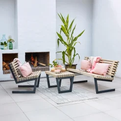 Plus Bord- Og Bænkesæt^Siesta rustik skammel/bord 80 cm