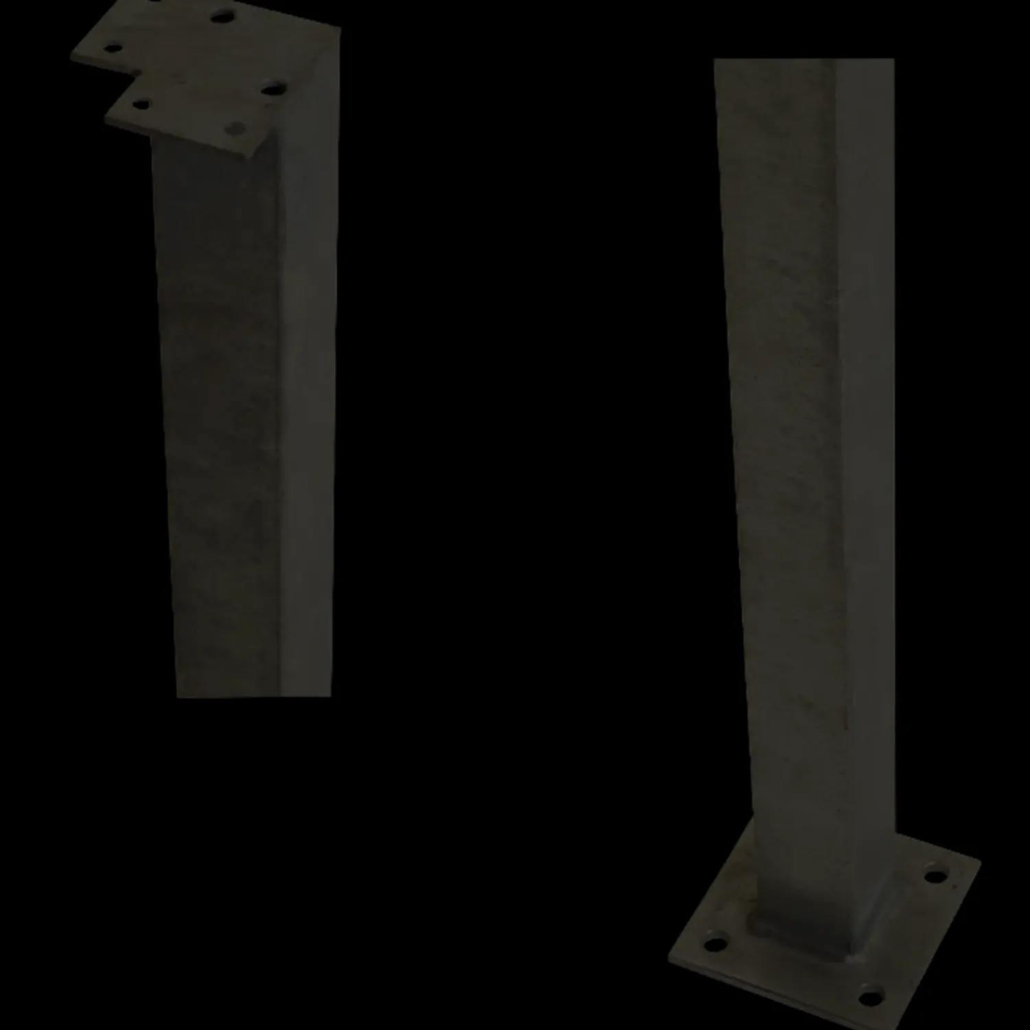 Plus Stolper Og Hegnspæle^Stålstolpe m/fod til håndliste hjørnestolpe 4,5x4,5x103,3 cm