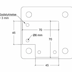 Plus Stolper Og Hegnspæle^Stålstolpe m/fod til håndliste  hjørnestolpe  4,5x4,5x103,3 cm