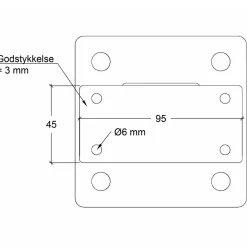 New Plus Stålstolpe m/fod til håndliste 4,5x4,5x103,3 cm