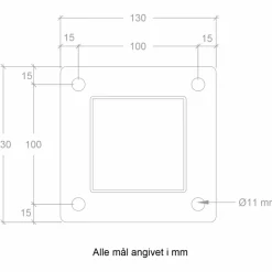 Plus Stolper Og Hegnspæle^stålstolpe m/fod 80x80 mm længde 96 cm galvaniseret